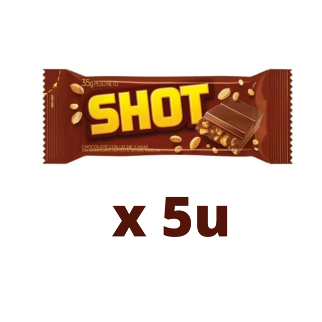 Chocolate Shot x35 grms x5 unidades - GOLOSINAS DEL SUR