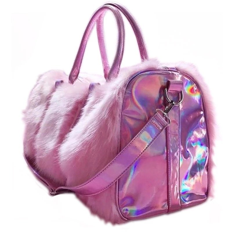 pink fluffy bolsas