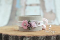 HeadBand - Floral mod. 002 Rosa Bebê - comprar online