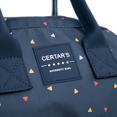 Diaper Bag Backpack Navy Triangles - Certars 