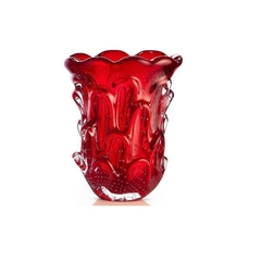 Vaso Cristal Murano Escamas Vermelho