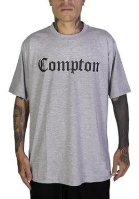 Camiseta Compton Hip Hop 100% Algodão Sk8 Cinza (Masculino)