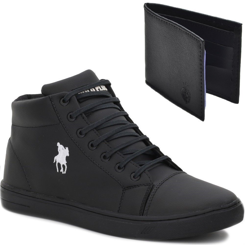 Sapatênis Cano Alto Polo Way Preto (Masculino)