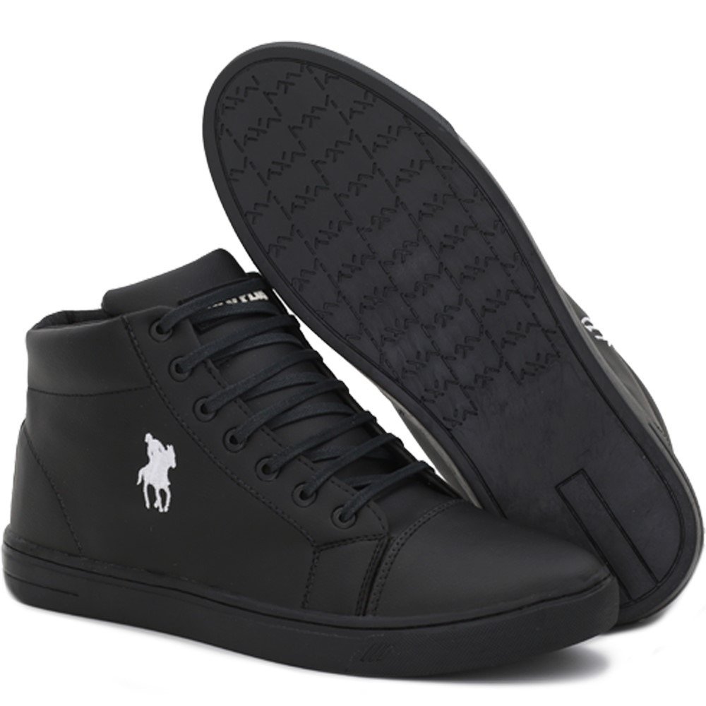 Sapatênis Cano Alto Polo Way Preto (Masculino)