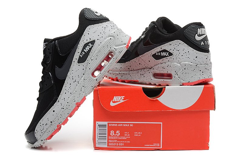 Tênis Nike Air Max 90 Splatter Pack Preto C/Branco e Laranja (Masculino)