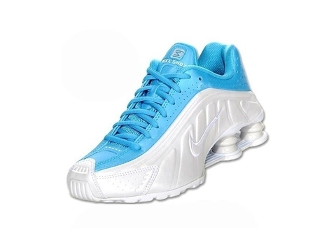 Tênis Nike Shox R4 Branco C/Azul (Masculino)