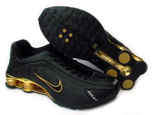Tênis Nike Shox R4 Preto C/Dourado (Masculino)