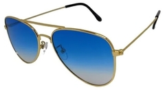 Óculos de Sol Aviador Estilo Ray-Ban C/Proteção Uv400 - Azul C/Dourado