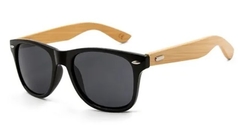 Óculos de Sol de Madeira Bamboo C/Proteção Uv400 - Preto