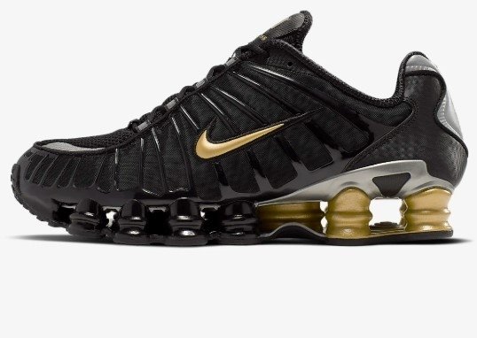 tenis preto e dourado nike
