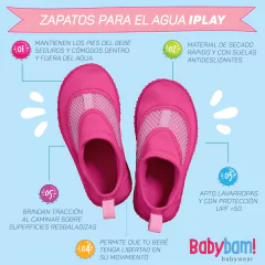 ZAPATILLAS PARA EL AGUA IPLAY ROSA - Comprar en Babybam