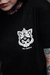 Camiseta Slim Meaw unissex preta gato (Botonê)