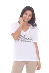 REMERA MC AMSTERDAM ESCOTE EN V ESTAMPADA COLOR TIZA