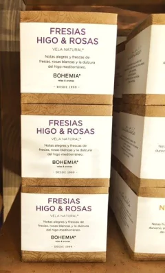 Vela Natural Grande Fresias Higo Rosas 240 grs - comprar online