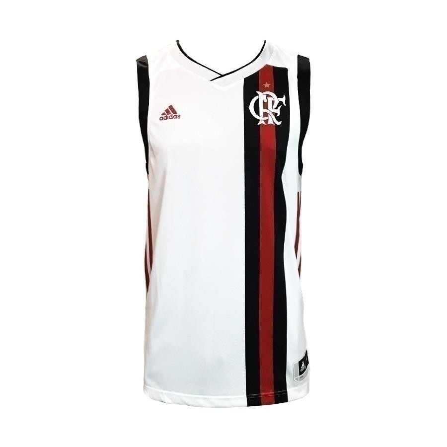 Camiseta Regata Flamengo Adidas Basquete II Branca 2017 2018 CW3273