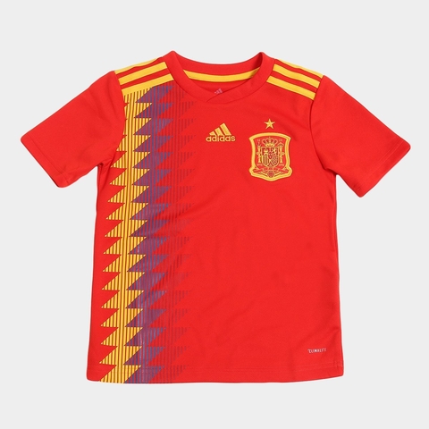 Camisa Infantil Espanha Adidas Vermelha 2018 Copa do Mundo Rússia BR2713