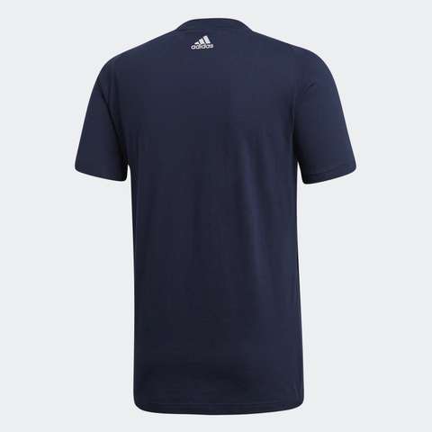 Camisa Adidas Essentials Box Logo Algodão Azul CZ9182 - comprar online