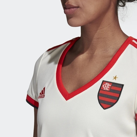 Camisa Feminina Flamengo Adidas Off White na internet