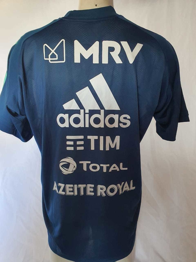 Camisa de Treino Flamengo Adidas 2020 Azul Com Patrocínio Comissão Técnica  FH7580