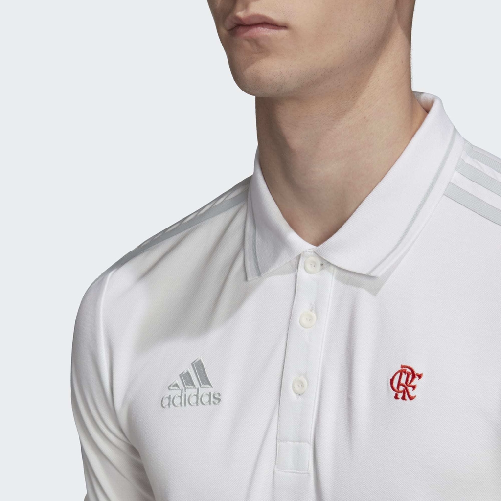 Camisa Adidas Polo 3-Stripes CR Flamengo Branco FH7548