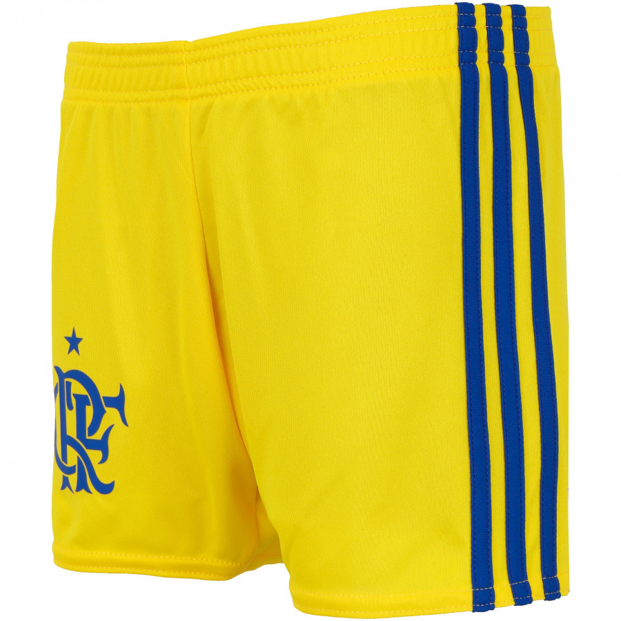 Short Infantil Flamengo Adidas III 2017 / 2018 Amarelo