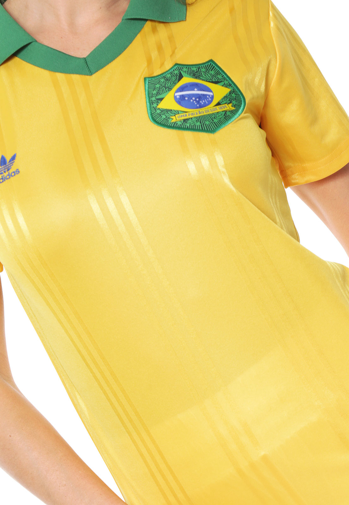 Camisa Brasil Adidas Originals Fan Feminina Amarela FT6423