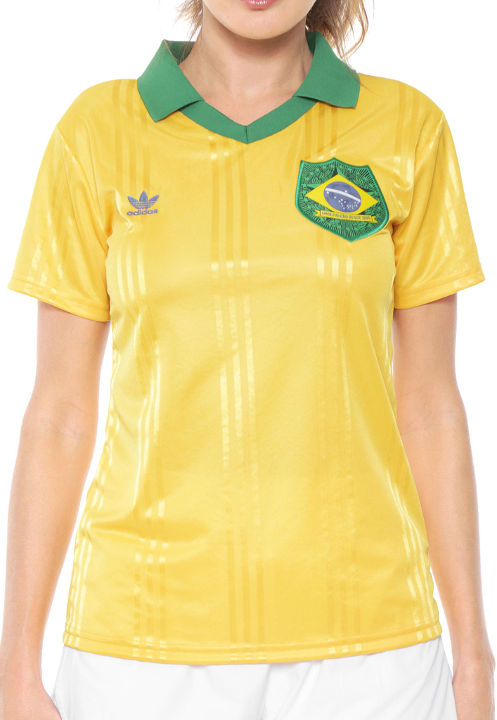 Camisa Brasil Adidas Originals Fan Feminina Amarela FT6423