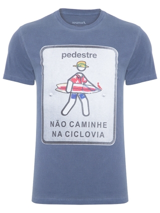 Camiseta Masculina Reserva Estampada Pedestre - Azul - 0040886-312
