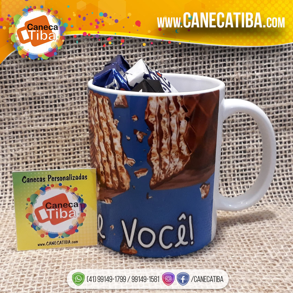 Caneca Personalizada Dia dos Namorados Páscoa Chocolate Quero Bis de Você