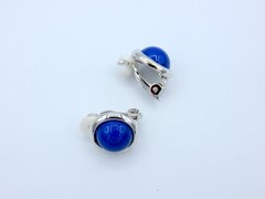 Aros Perla Azul clip - comprar online
