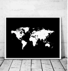 CUADRO WORLD MAP WHITE
