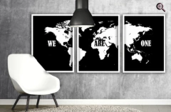 SET WORLD MAP WE ARE ONE WHITE
