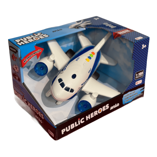 Avião de Brinquedo com Luz e Som 1:160 - Shiny Toys