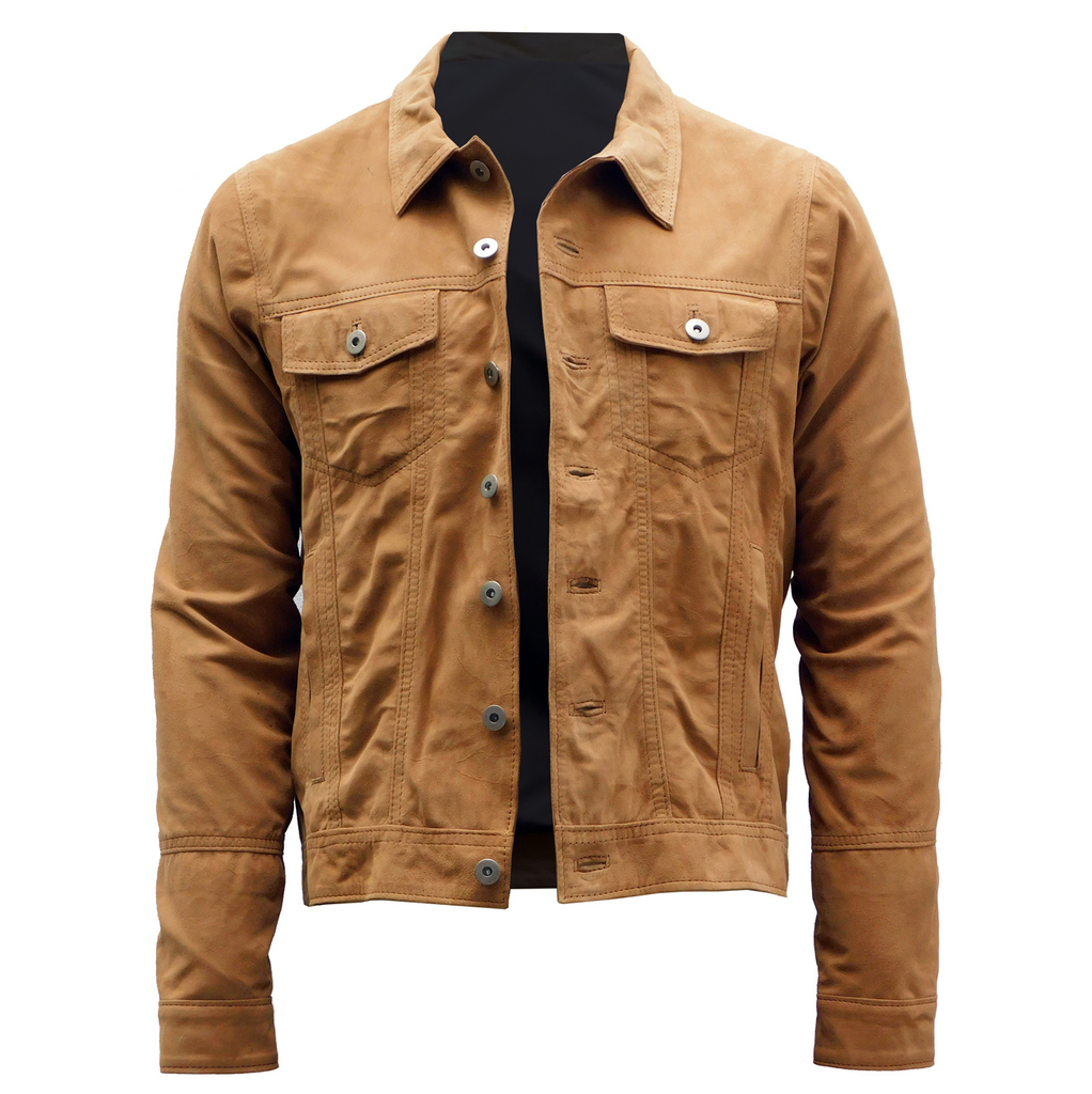 campera para hombre en gamuza de cabra antilopada modelo Jean