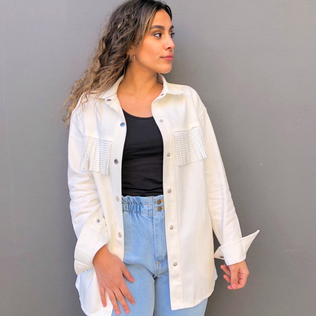 CHAQUETA FLECOS TERRY BLANCA - Comprar en Vikita Store