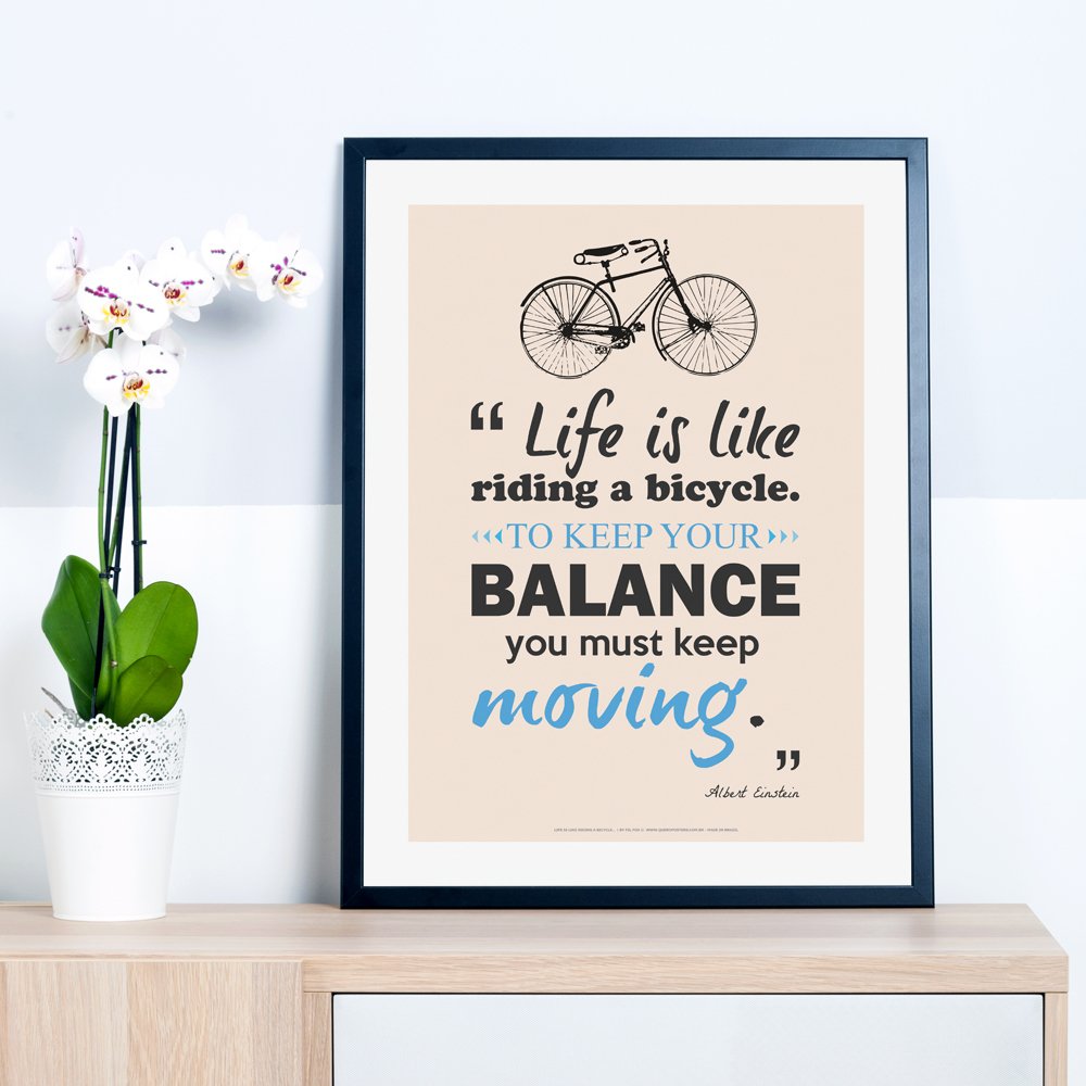 Poster Life Is Like Riding A Bicycle - Albert Einstein