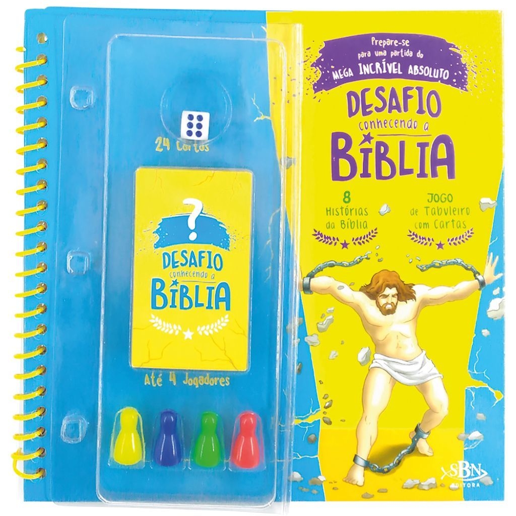 Brinquedo Infantil Jogo De Tabuleiro Cartas Dado Bíblico