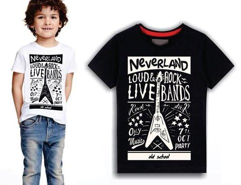 remera canchera de bandas de rock de niño