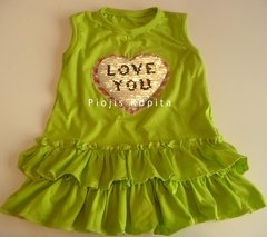Imagen de Vestido de unicornio con volados y lentejuelas reversibles verano