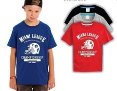 Remera manga corta Canchera Miami rojo o azul