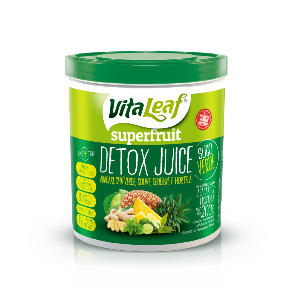 Detox Juice Suco Verde Sabor Abacaxi com Hortelã 200g (New Labs Vita)
