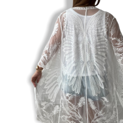 Kimono largo fly Blanco - comprar online