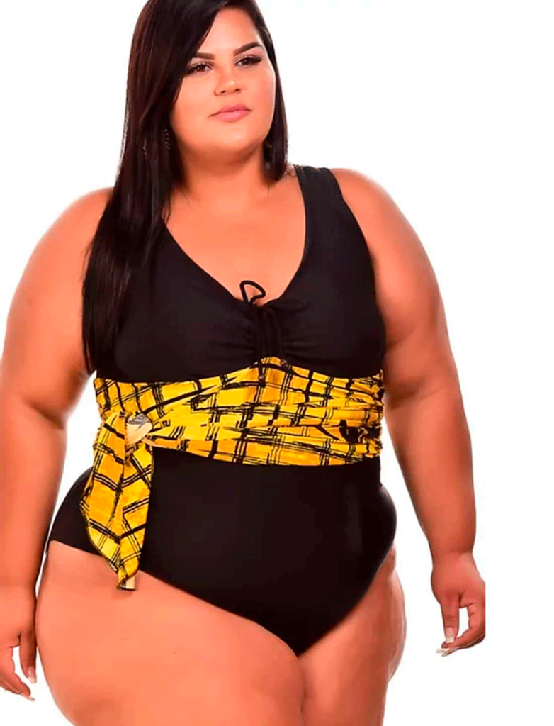 Maiô plus size com saída de praia integrada Clearance