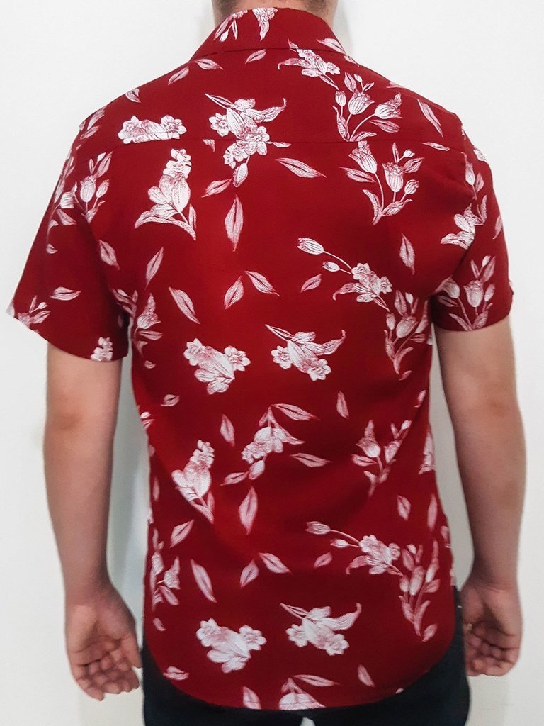 Camisa florida vermelha - PhiPhi Camisaria
