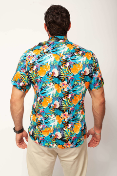 camisa havaiana floral masculina