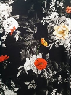 camisa floral preta masculina
