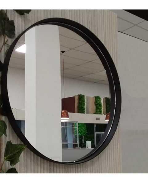 Espejo circular marco hierro NEGRO 45 cm