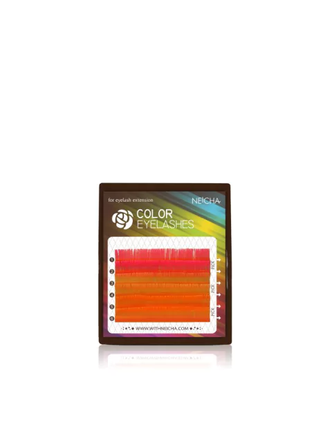 Color Rosa, Dorado, Naranja - 6 lineas - Curvatura B - Largo 12 mm