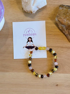 Pulsera Multicolor con Cuarzo Rosa