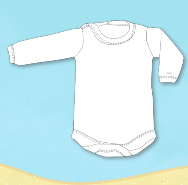 Body Gamise Manga Larga 100 Algodon Blanco Bebe Art 297 455